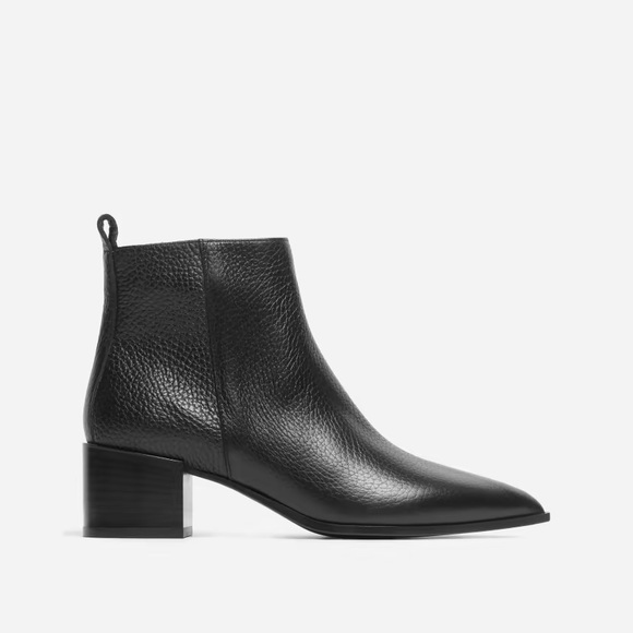 Everlane The Boss Boot Pebbled Black Italian Leather Block Heel size 8.5 - Picture 2 of 13